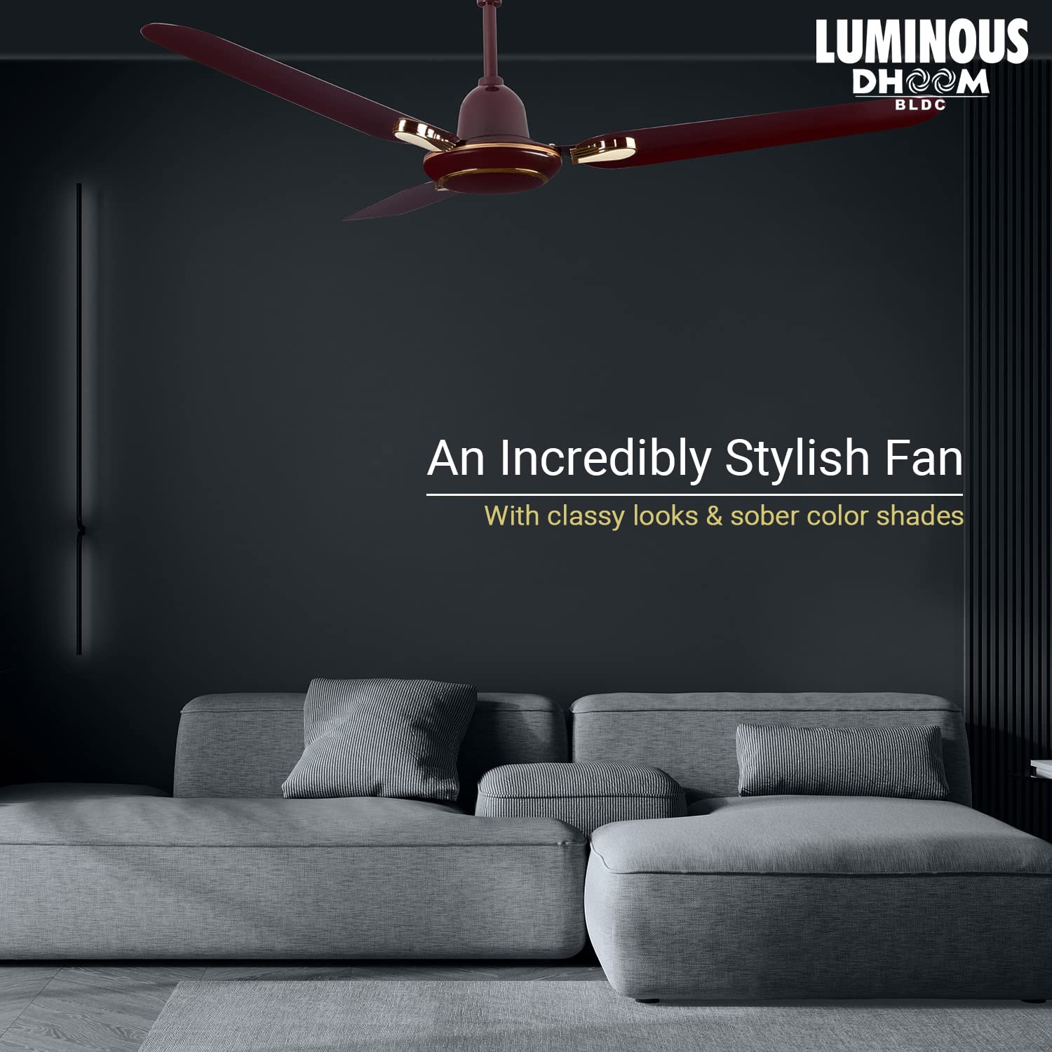 Luminous Dhoom BLDC 1200MM 35W Ceiling Fan Brown