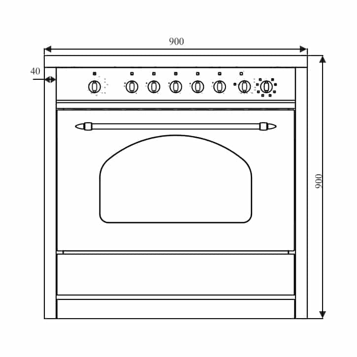 Kaff Cooking Range KCK 90 Cm Black