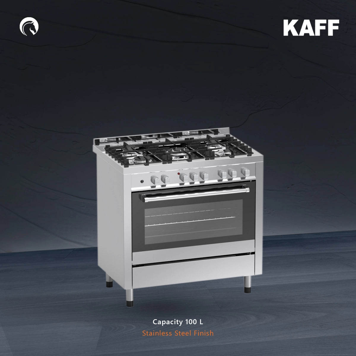 Kaff Cooking Range with 5 burner and electrical oven KGM 90 Cm Black