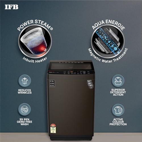 IFB 7 Kg 5 Star AI Powered Fully Automatic Top Load Washing Machine (TL S1BRS 7.0Kg Aqua, Brown, 2X Power Steam, 4 Years Comprehensive Warranty)
