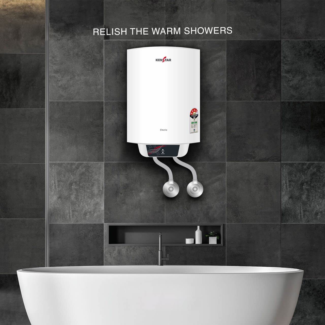 Kenstar EMETA 25 Liter Storage Water Heater Geyser 2000 Watts (White)