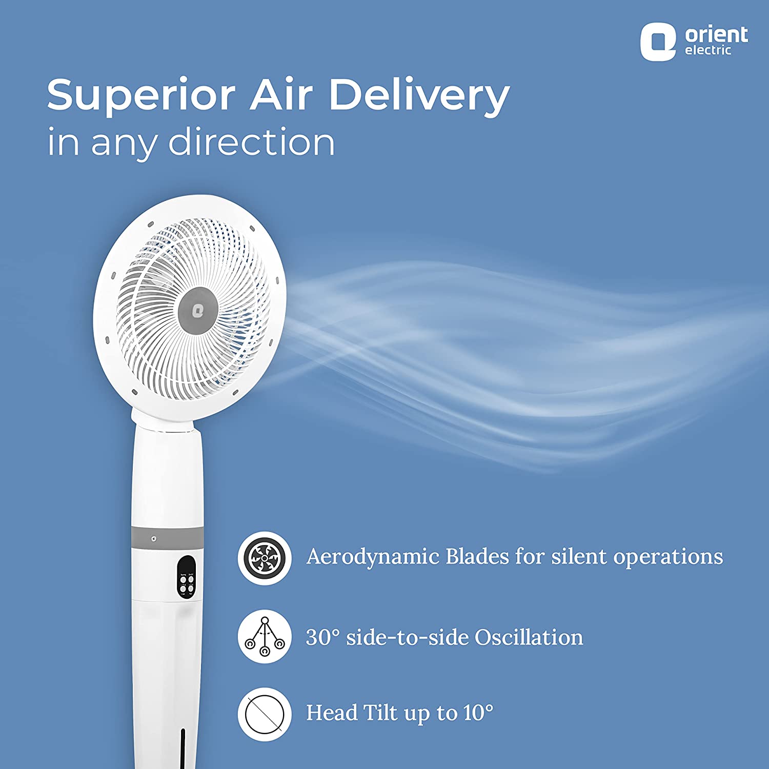 Orient Electric Floor Fan 	‎Cloud 3 White