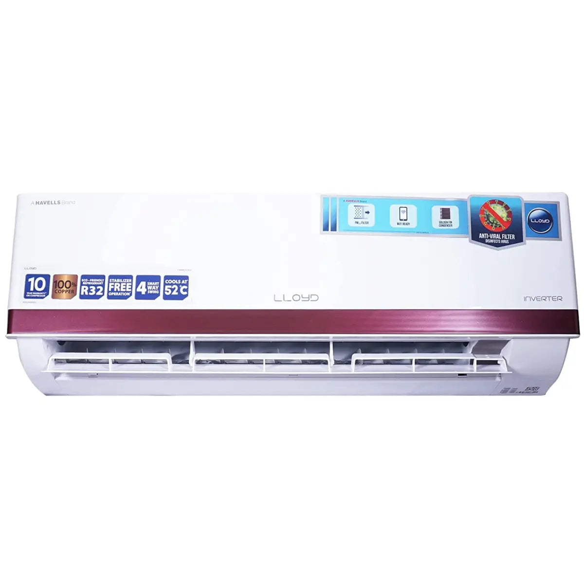Lloyd 1.5 Ton 5 Star Split Inverter AC - White (GLS18I5FWCBP, Copper Condenser)