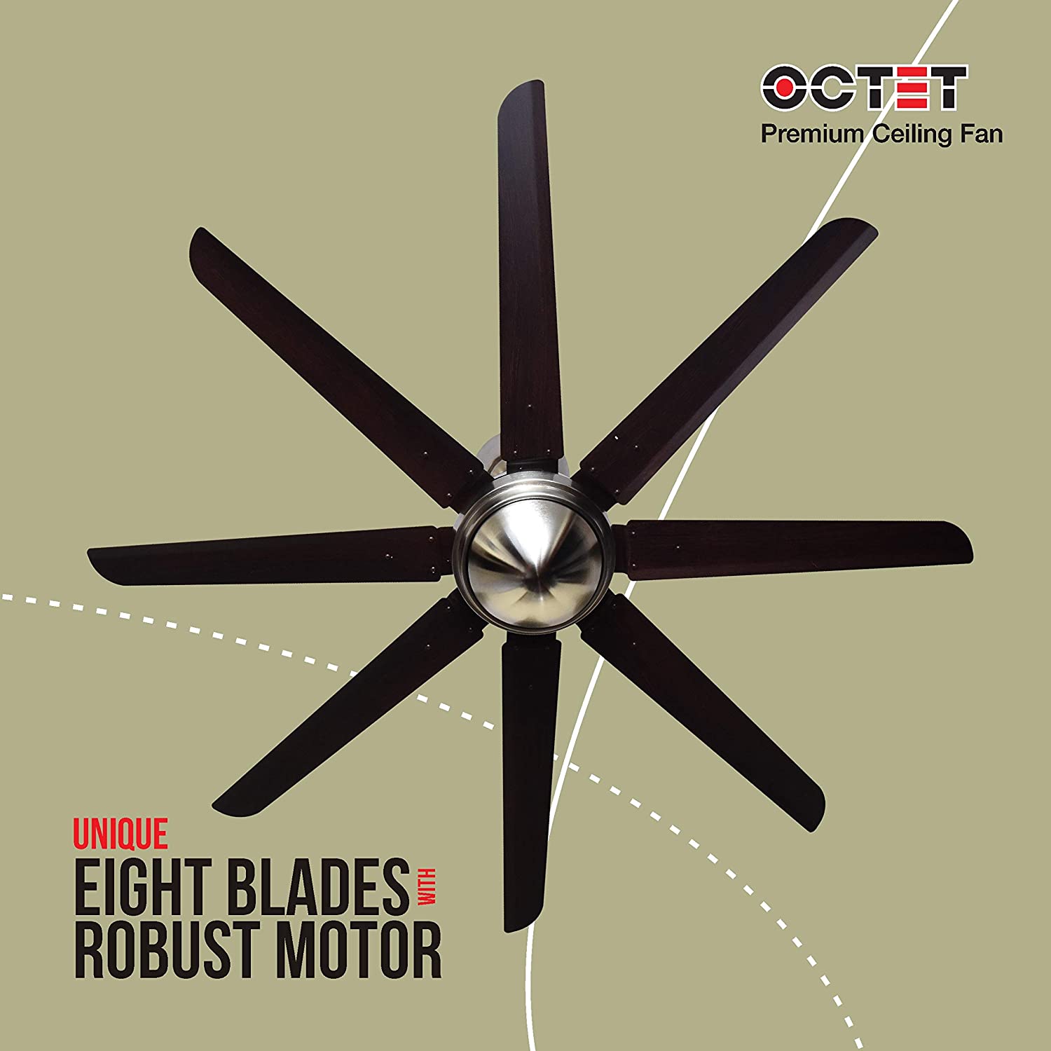 Havells Octet 1320mm Ceiling Fan Brushed Nickel