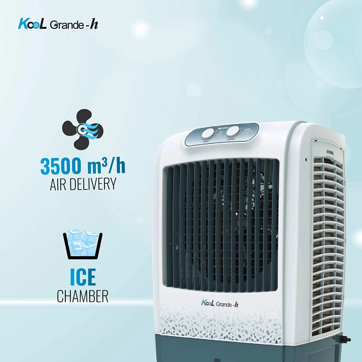 Havells Kool Grande H Desert Air Cooler 85 Litres with Honey comb Pads (Grey)