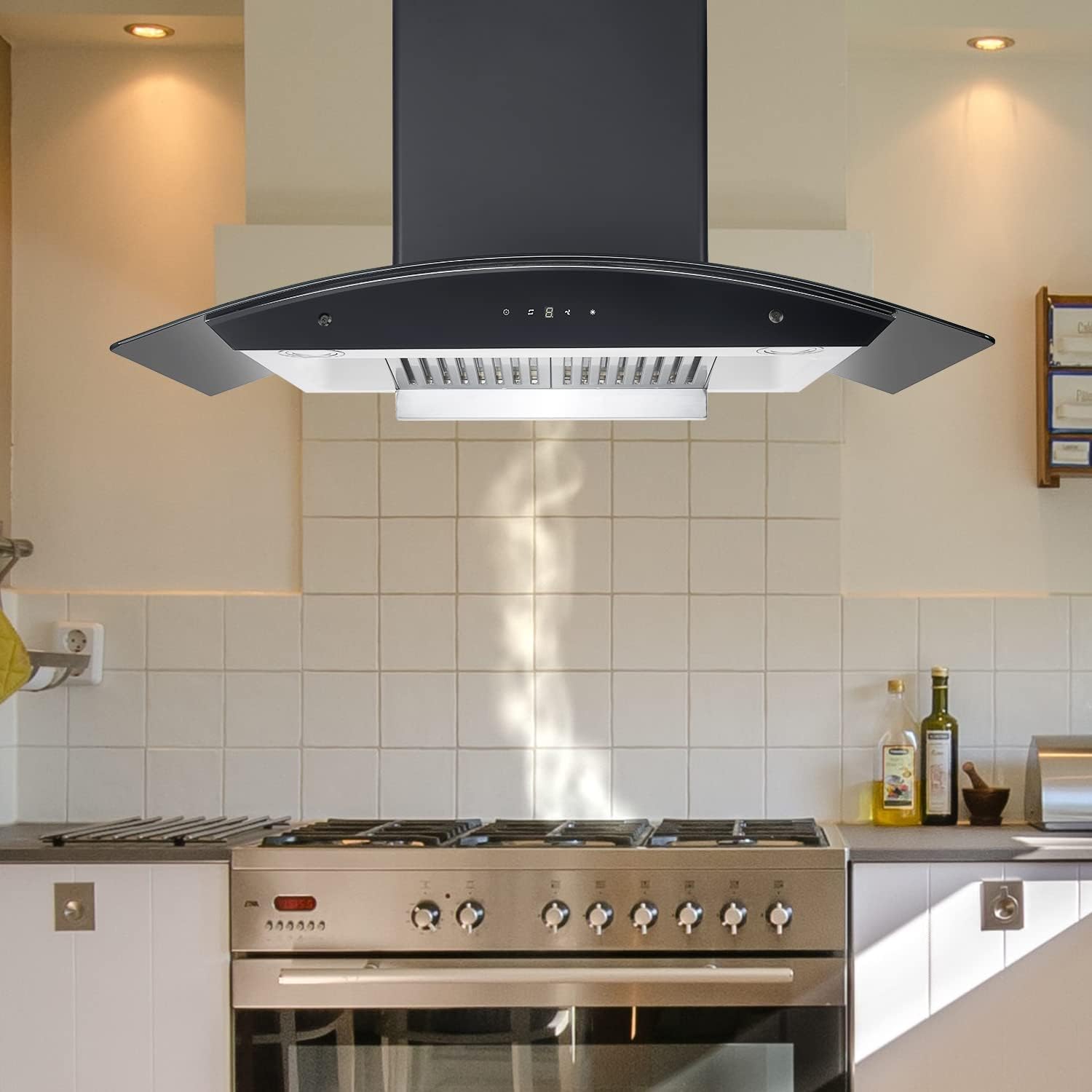 Carysil Sam 60 cm 1000 m3/hr Heat Auto Clean Chimney - Digital Display, TC, Angle filter system, BK, Oil Collector