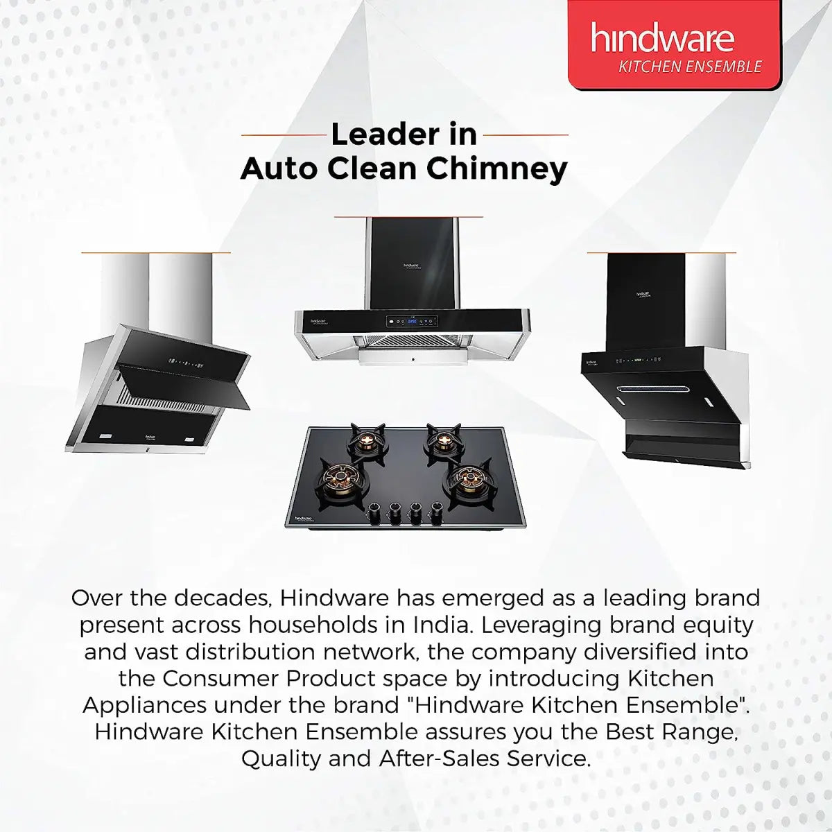 Hindware ChimneyOptimus Black 90 cm Auto Clean