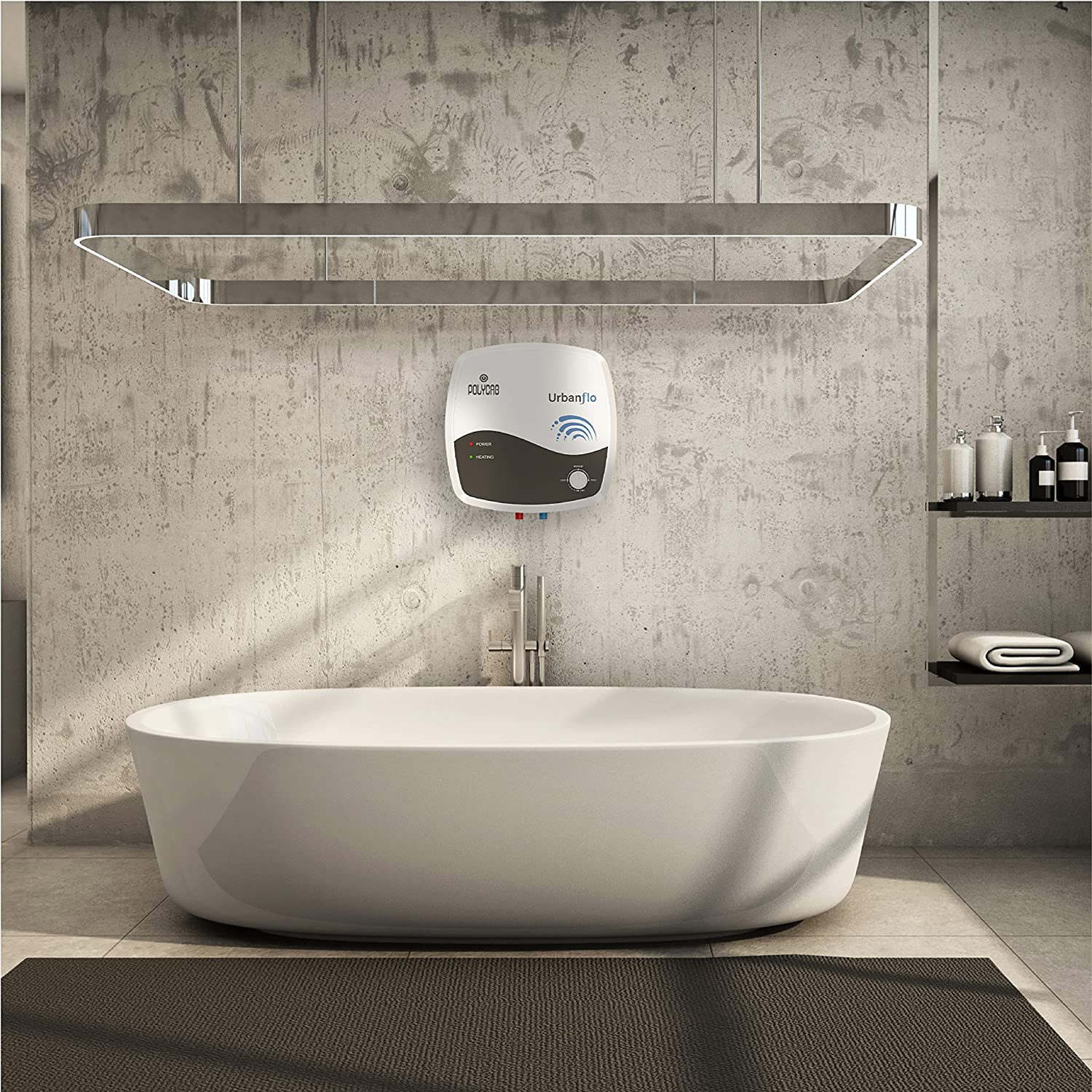 Polycab Urbanflo 15 L Storage Water Heater (Geyser 15 litres), (White Grey),2 Yr Warranty