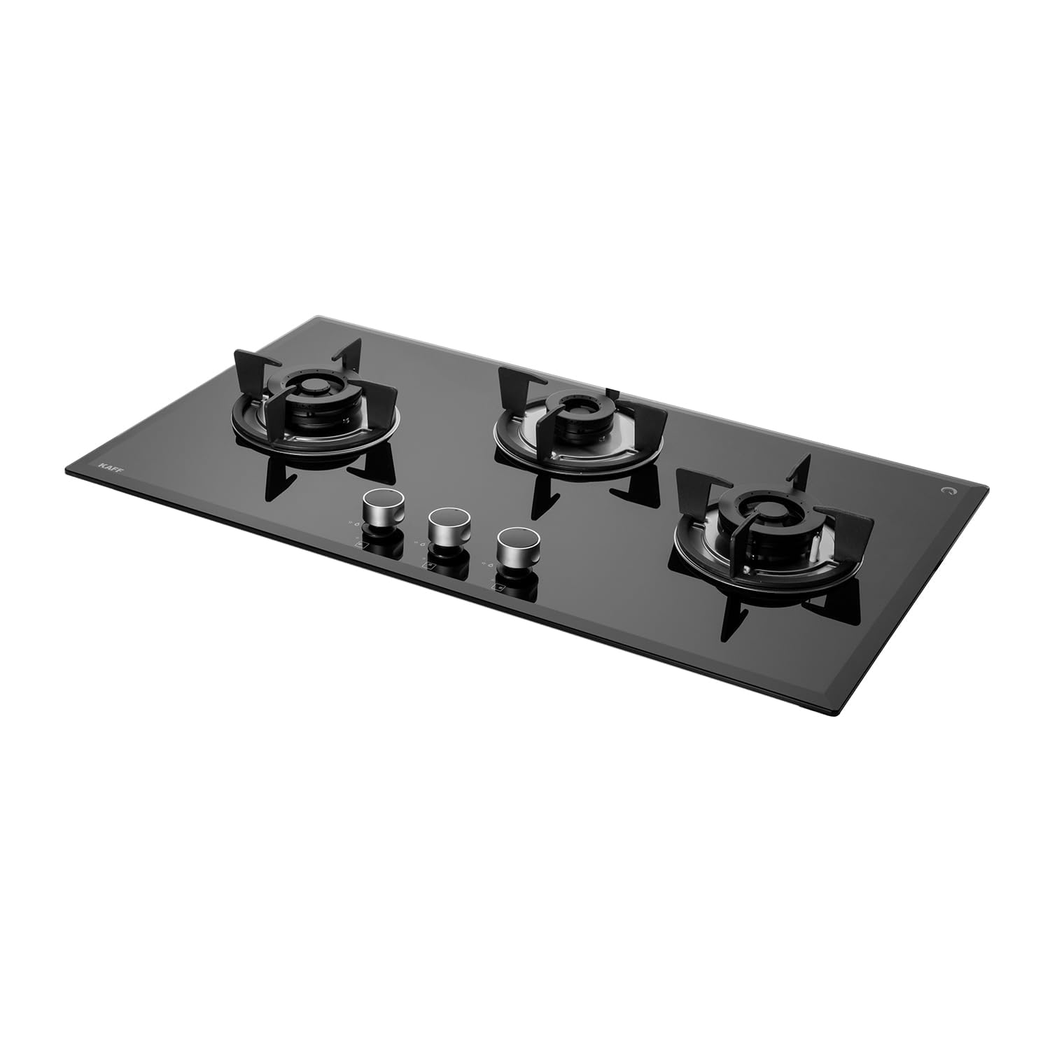 KAFF FBB 783 Built-in Hob/Hobtop 3 Burners 78 CM, Auto Electric Ignition Glass Top, Full Brass Burner, 8 MM Thick Toughened Glass Bevelled Black Tempered Glass, Black