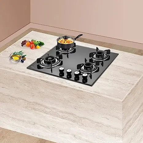 KAFF CRH 604 Built in Hob | Tornado Fire Burners | Auto Electric Ignition| Black Tempered Glass