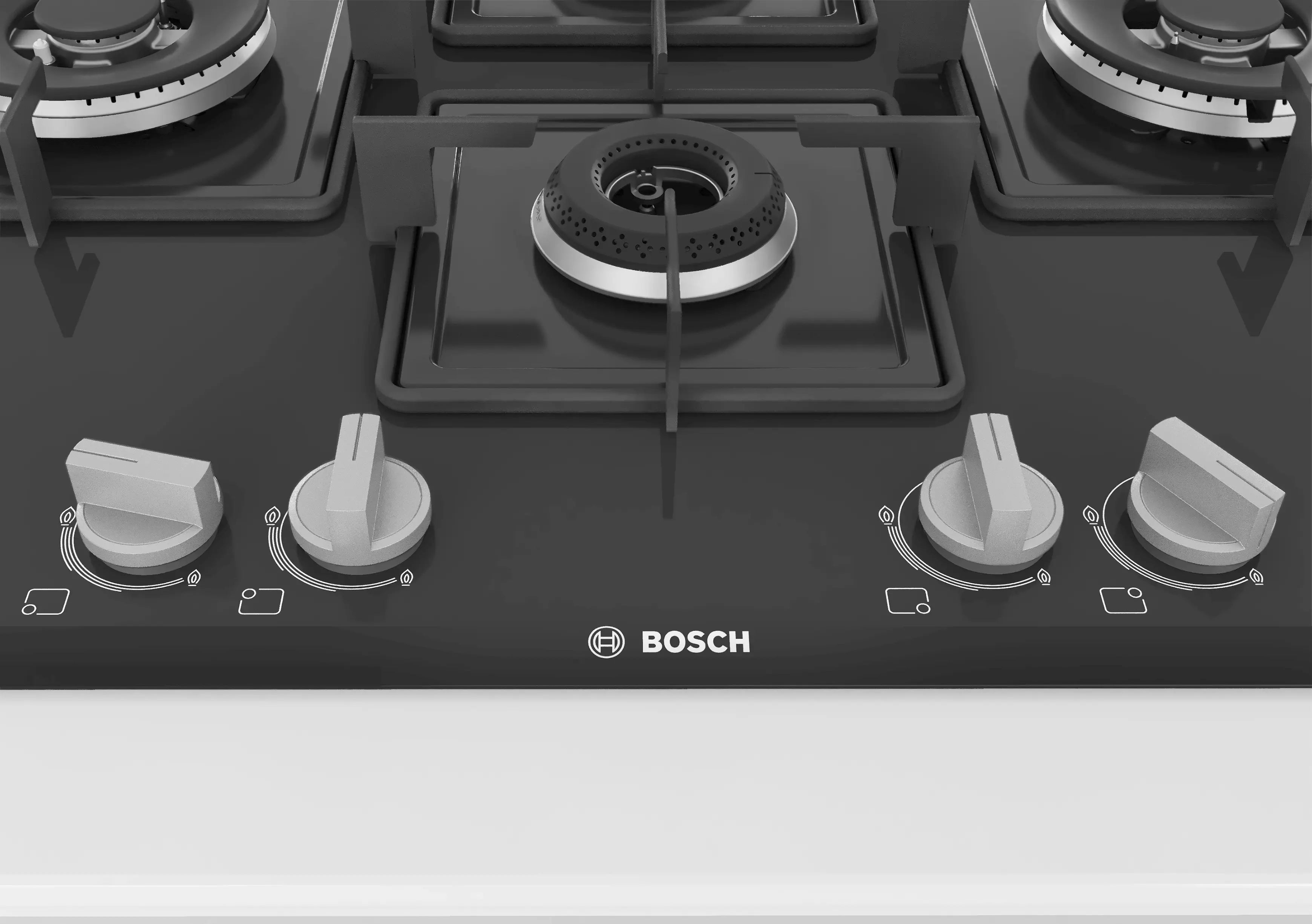 BOSCH PNI7B6B10I Glass Automatic Hob 4 Burners Black 75cm