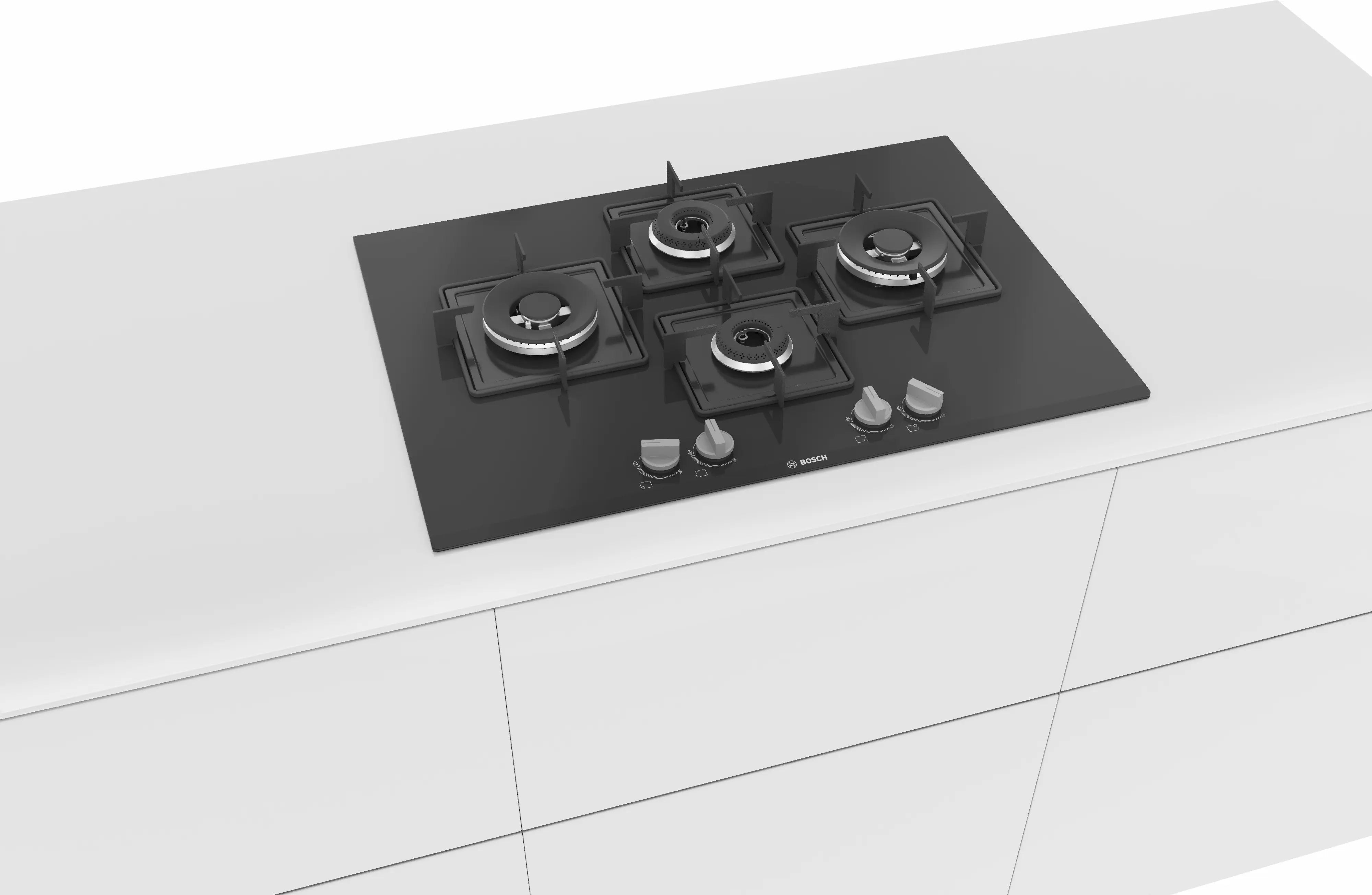 BOSCH PNI7B6B10I Glass Automatic Hob 4 Burners Black 75cm