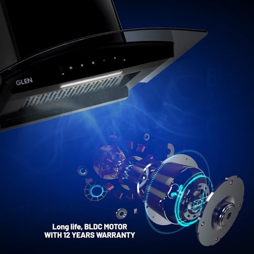 Glen 90 cm 1200 m3/hr Filterless Autoclean Kitchen Chimney with Brushless DC Motor & Inverter Technology (6071 BLDC BLCK 90.)