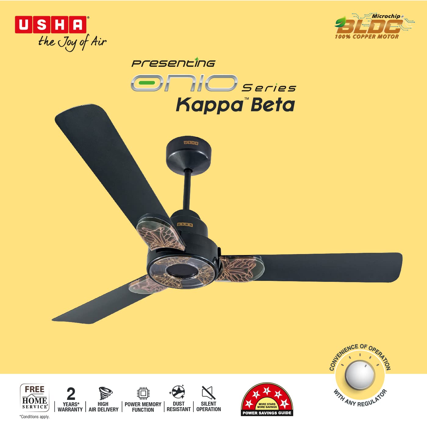 USHA Fan Kappa Beta 1200MM Graphite Grey