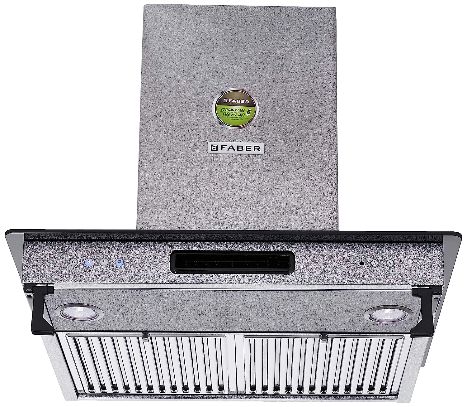 Faber 60 cm 1000 m3/hr Straight Glass Kitchen Chimney (HOOD 3N1 AEROSTATION GLAMOUR FT AS LTW60, 2 BFs, Antique Silver)