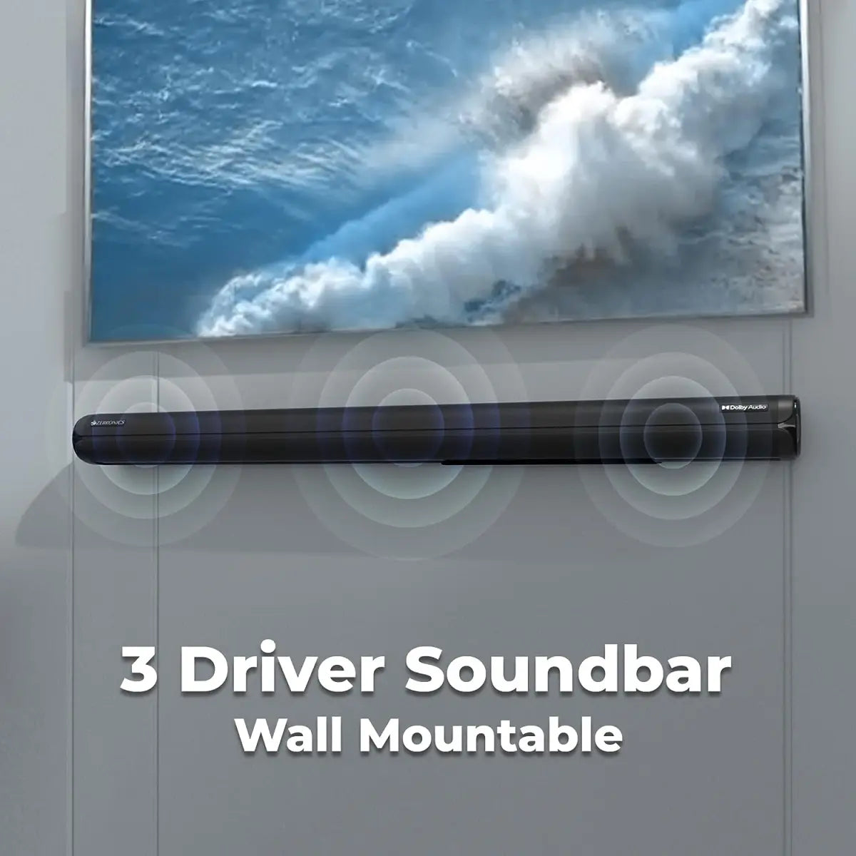 ZEBRONICS Zeb-Juke BAR 9450 PRO Dolby 5.1 soundbar with Dolby Audio, 525 Watts Output, Dual Rear Satellites, 16.5cm Powerful subwoofer, HDMI ARC, Optical, BT v5.0, LED Display, Wall Mount, AUX, Black