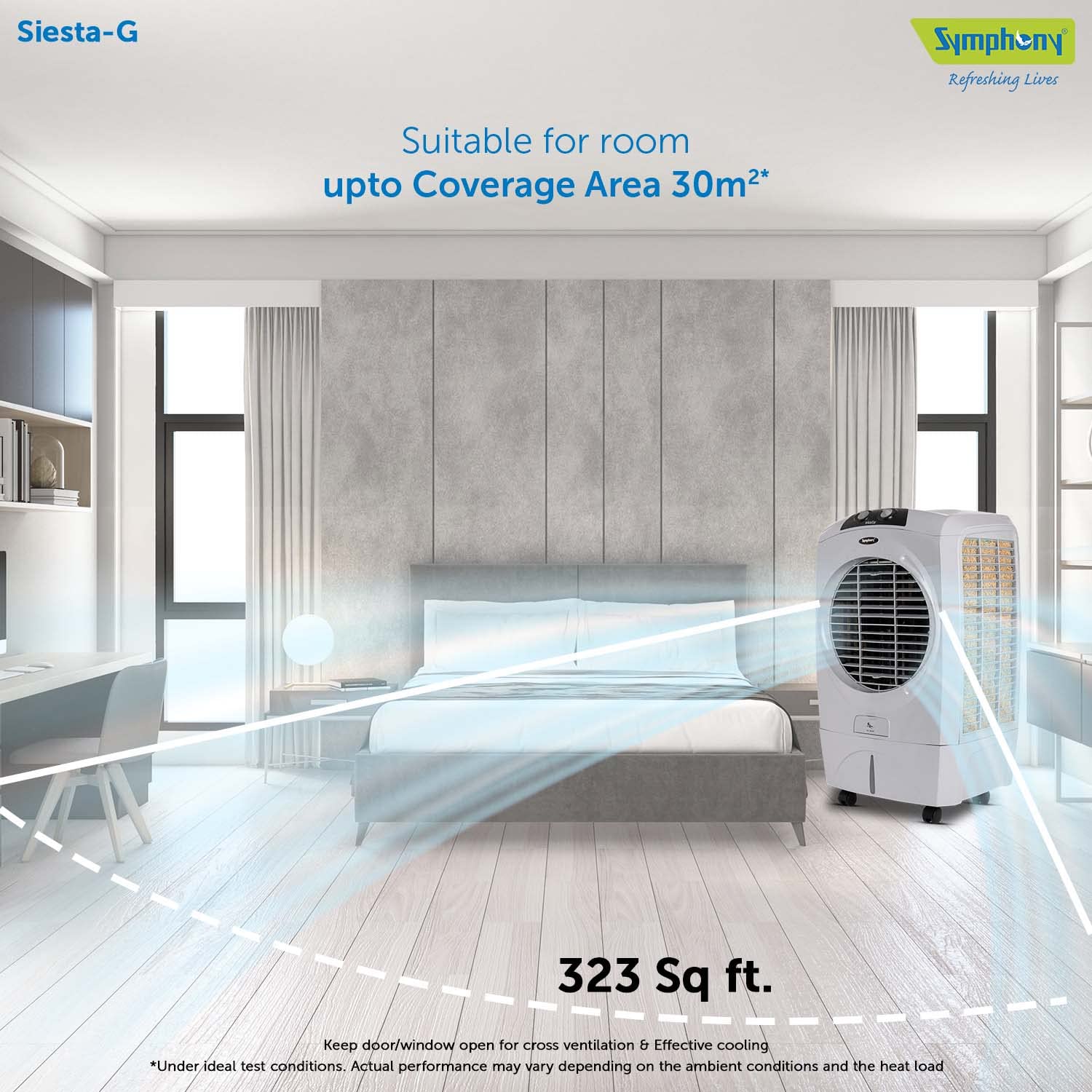 Symphony Siesta-G Desert Air Cooler Grey 45 L