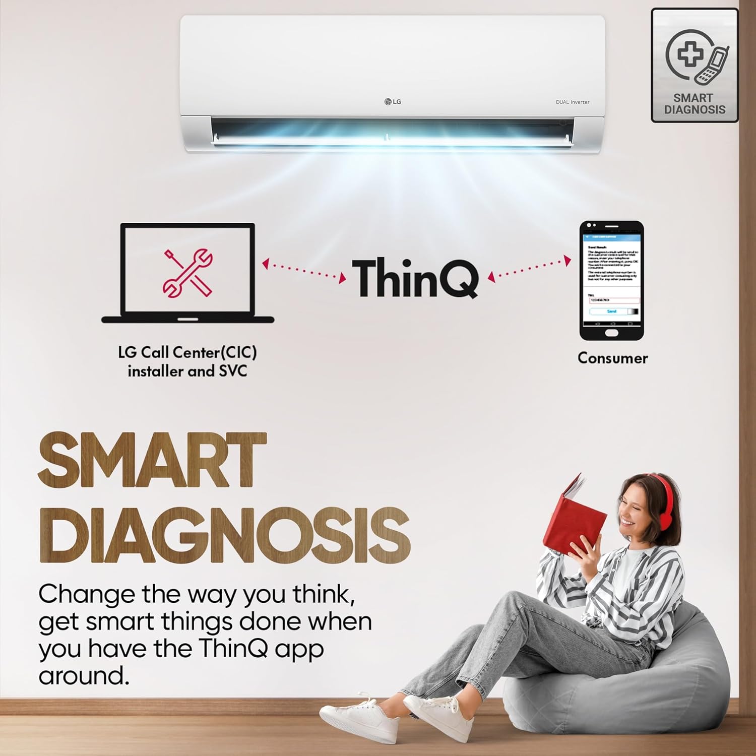 LG 2T 3S Hot & Cold, DUAL Inverter Split AC (Copper, Convertible 5-in-1, VIRAAT, 4 Way Swing, HD Filter with Anti-Virus)