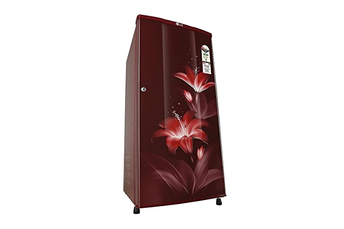 LG 185 L 1 Star Direct-Cool Single Door Refrigerator (GL-B181RRGB -Toughened Glass, Red)