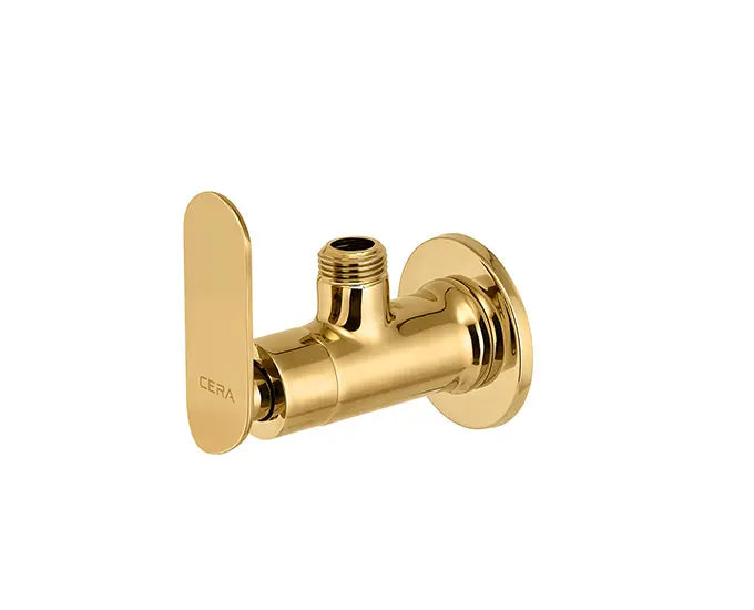 Cera F1018201FG Lustre Brooklyn French Gold Finish Quarter Turn Angle Cock With Wall Flange