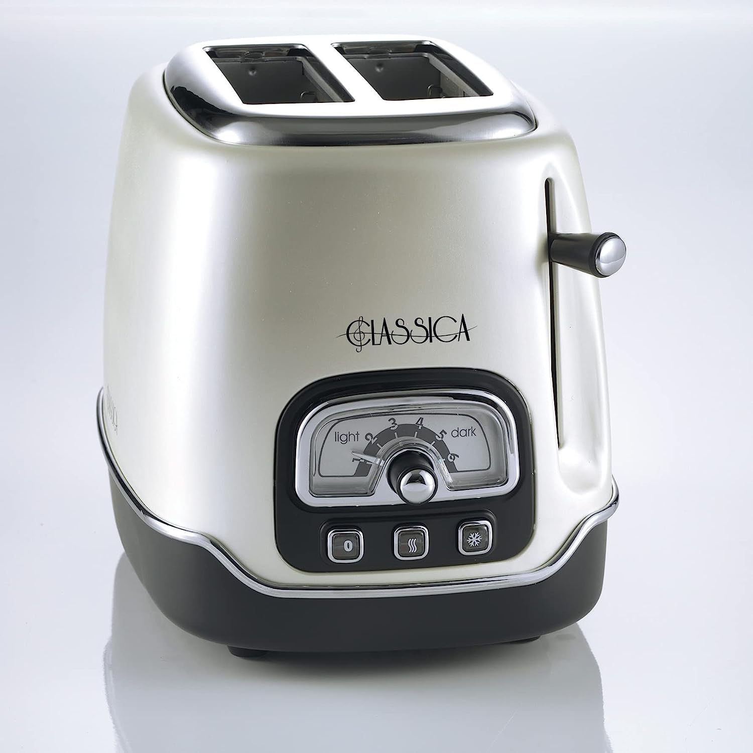 Ariete Tostapane Classica 158/38, Electric Toaster 2 Slices, Without Tongs, 815 W, 3 Functions, 6 Browning Levels, white