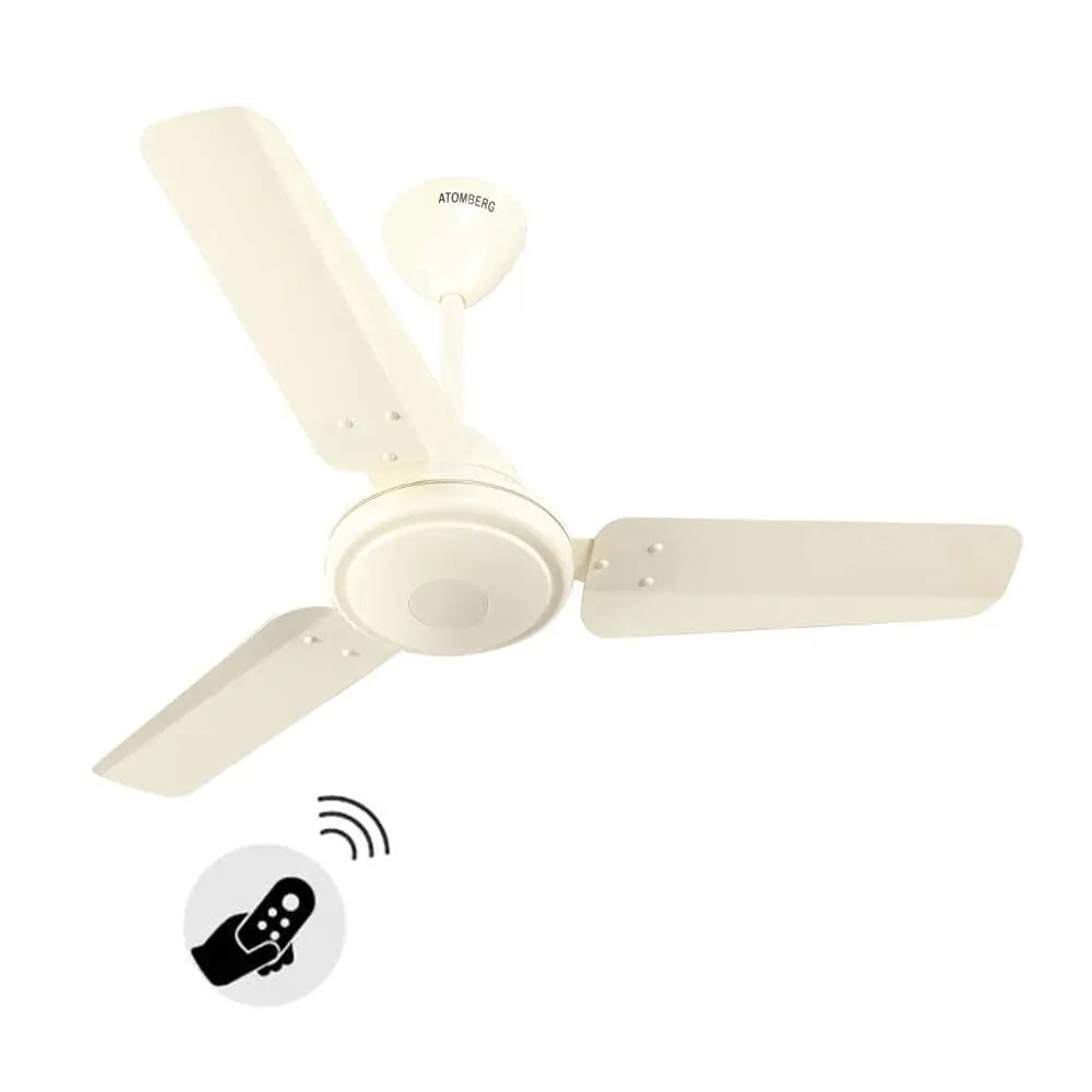 atomberg Efficio 900mm BLDC Motor 5 Star Rated Ceiling Fans for Home with Remote Control (ivory)