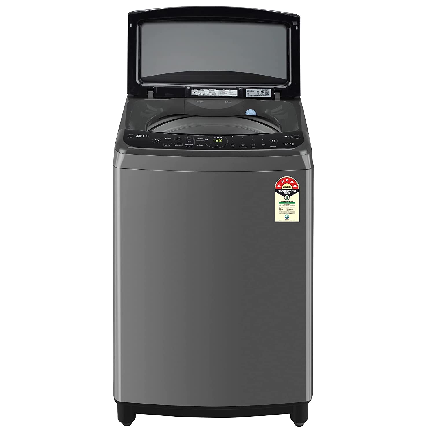 LG 10 Kg 5 Star Inverter Wi-Fi Fully-Automatic Top Load Washing Machine (THD10NWM, Middle Black, AIDD Technology)
