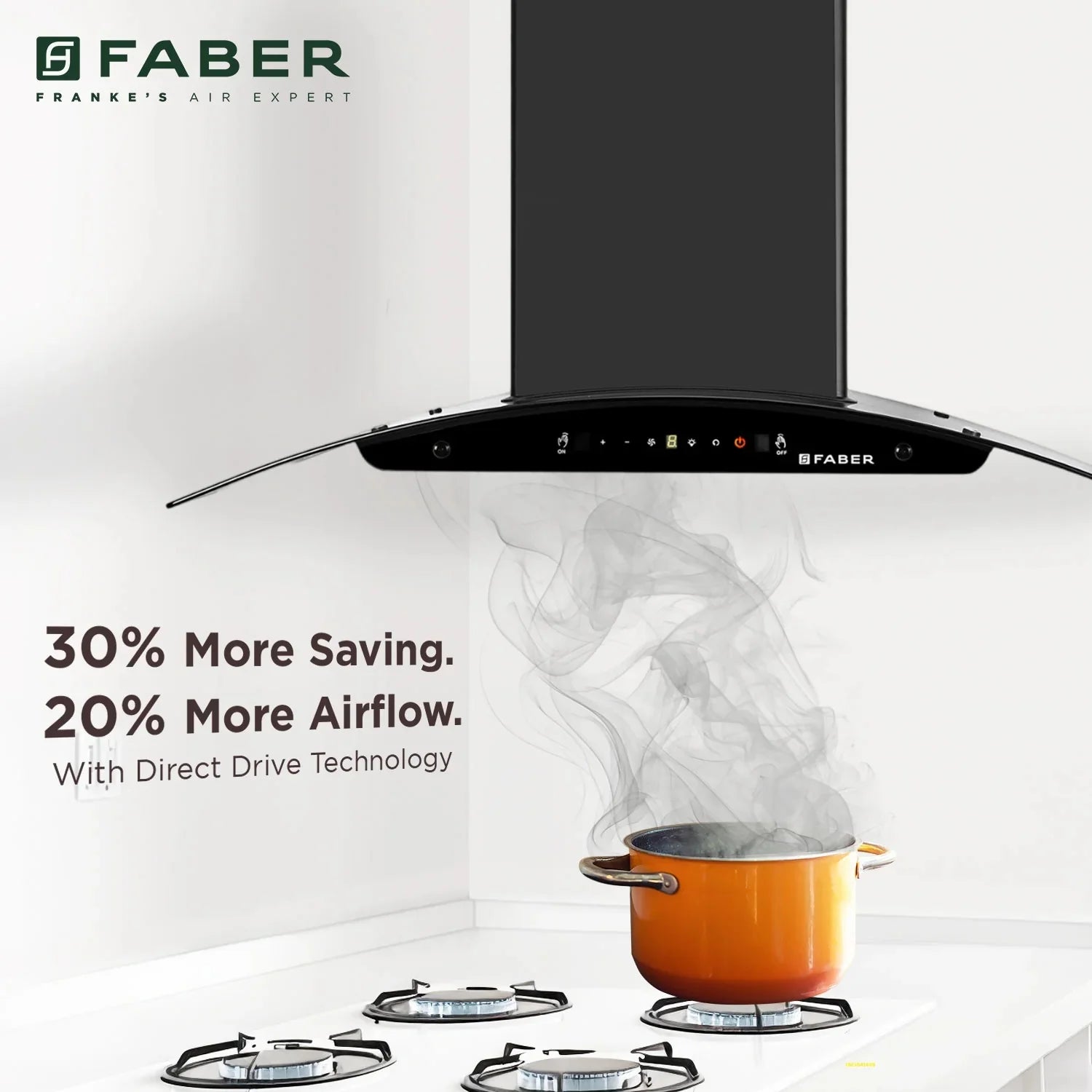 Faber 90 Cm Autoclean Filterless Kitchen Chimney - HOOD MYSTIC HC SC FL BK IN