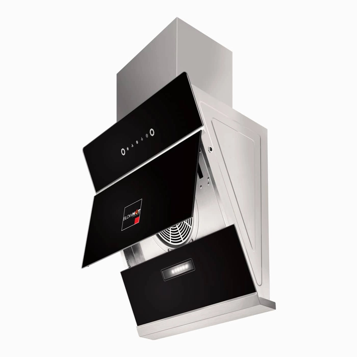 Blowhot Leia S SAC MS Auto Clean Wall Mounted Chimney 90 CM (Silver 1300 CMH)
