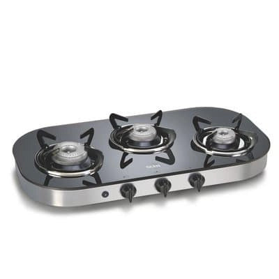 Glen 1036 GT 3 Burner Automatic Regular Black Gas Stove