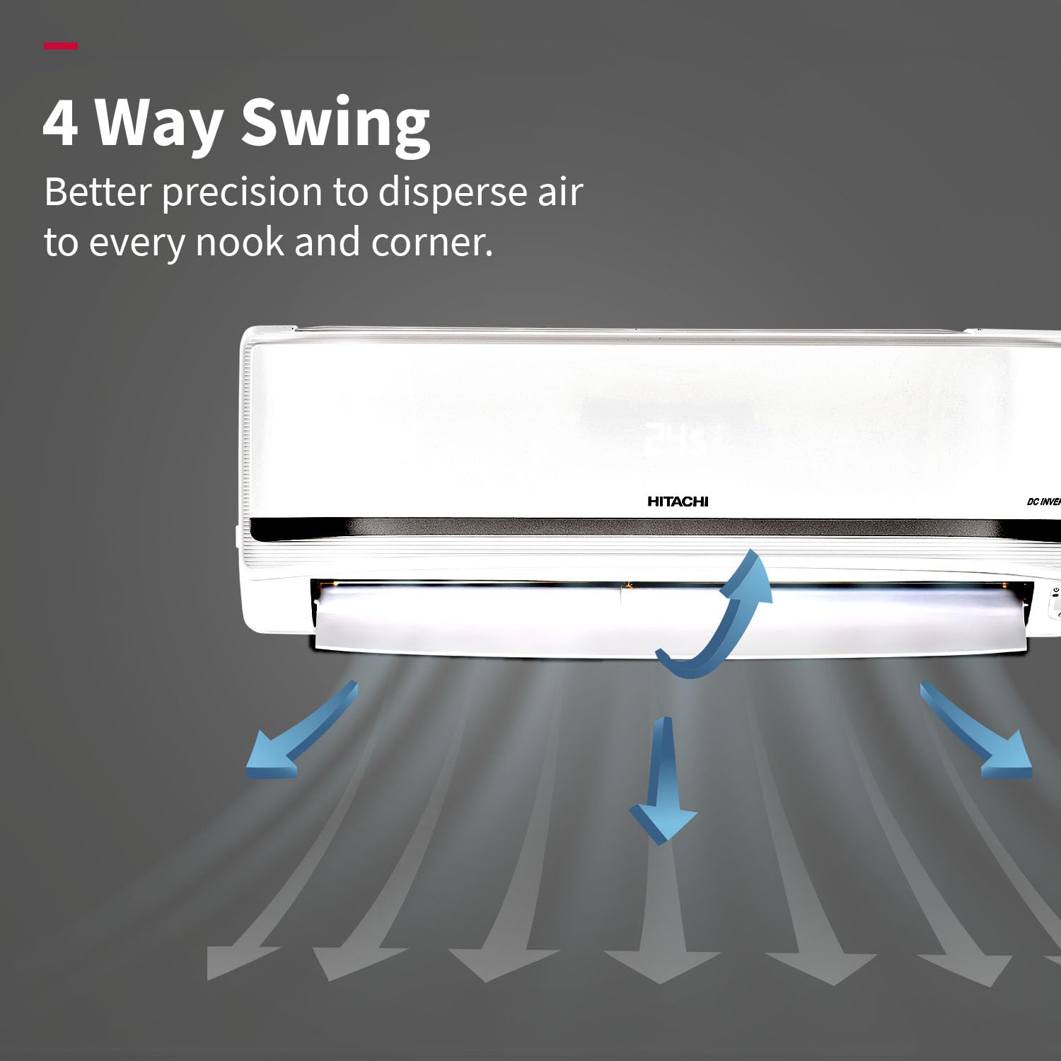 Hitachi 2T 5 Star Inverter Split AC with Dust Filter, RAS.V522PCBISH1: Xpandable+ Technology
