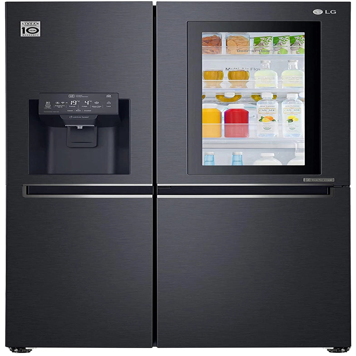 LG 668 L Inverter Frost-Free Side-By-Side Refrigerator (GC-X247CQAV, Matt Black)