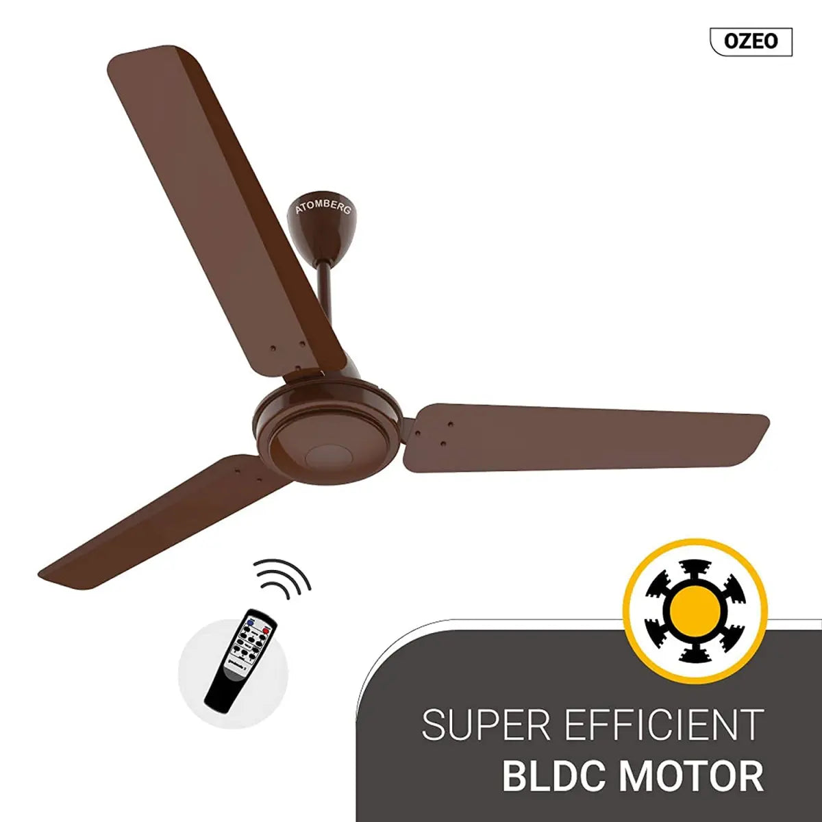 atomberg Ozeo 1200mm BLDC எனர்ஜி சேவிங் சீலிங் ஃபேன் ரிமோட்டுடன்