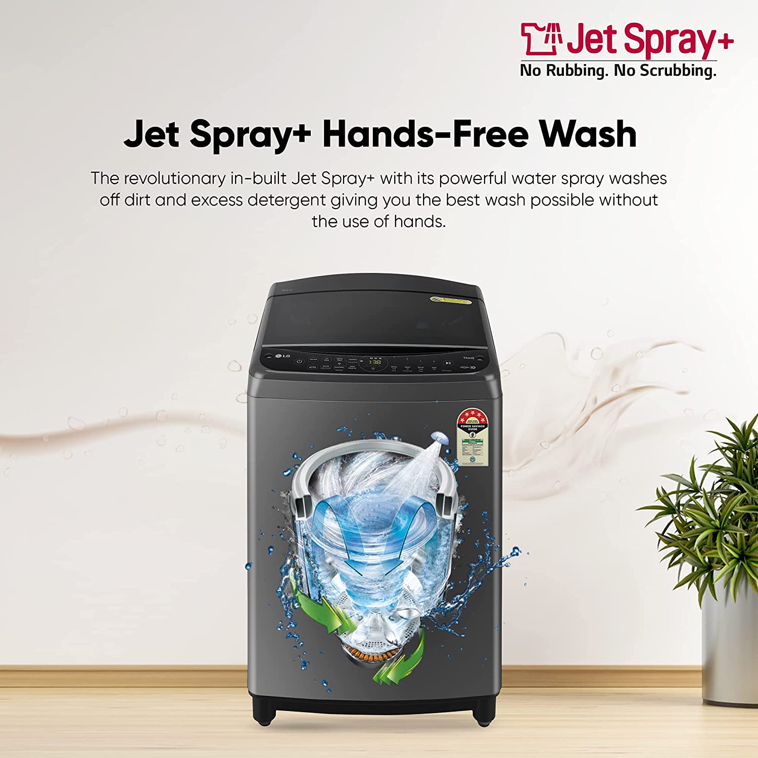 LG 10 Kg 5 Star Inverter Wi-Fi Fully-Automatic Top Load Washing Machine (THD10NWM, Middle Black, AIDD Technology)