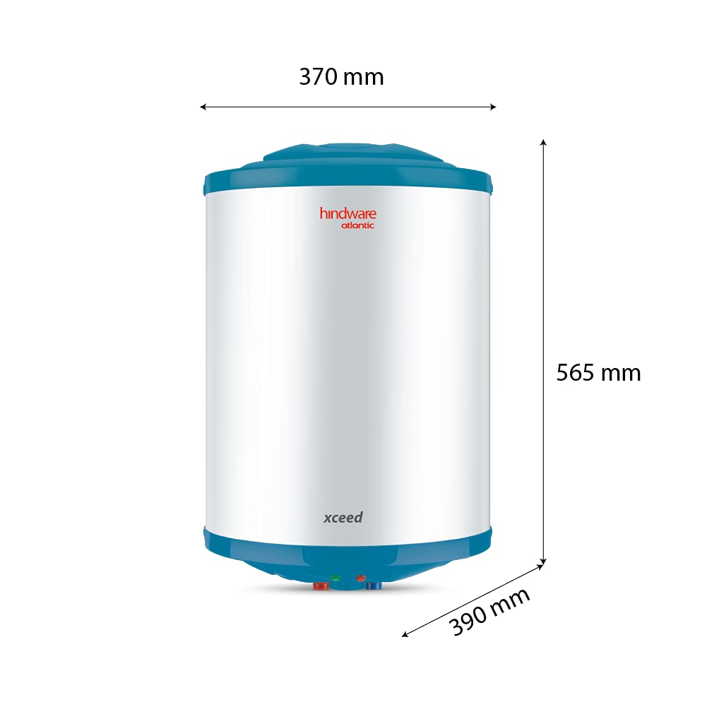 Hindware Atlantic Xceed 25L 5-Star Rated Electric Water Heater With Corrosion Resistant & Highly Durable Glass Lined Tank (White), Wall Mounting
