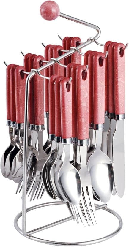 Dinette Irish Cutlery Set, 25-Piece, Red