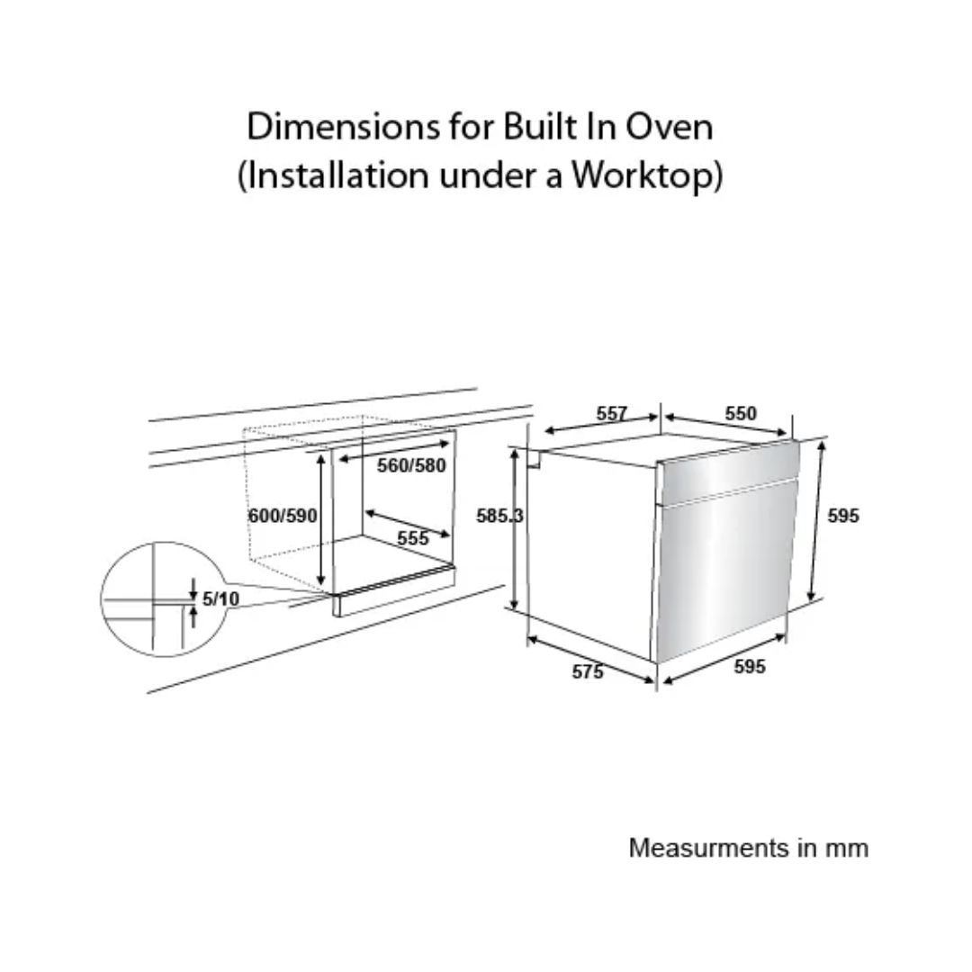 Crompton Built In Oven BIO-GAPYR78L-MBL 78 L Black