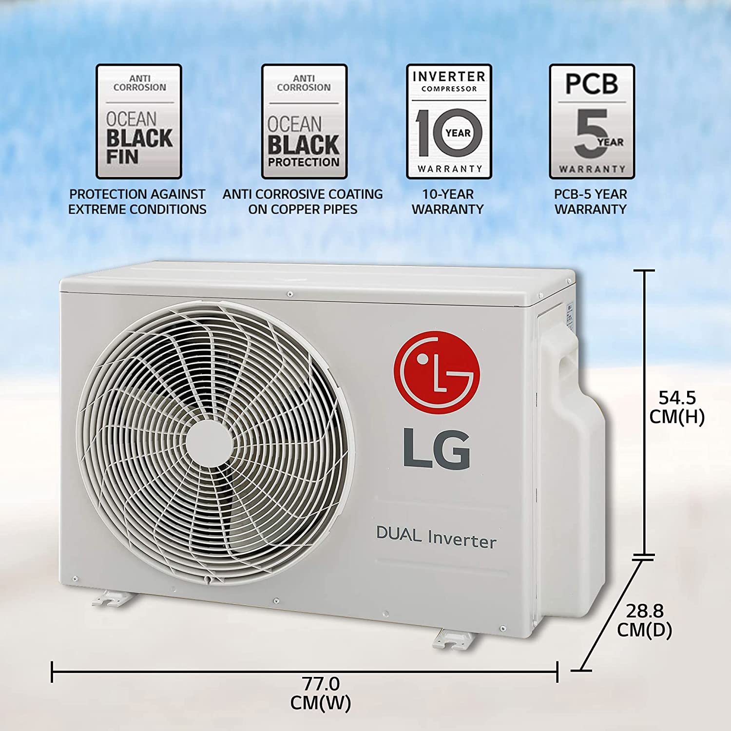 LG ஸ்பிளிட் இன்வெர்ட்டர் AC PS-Q19FNZF 1.5-டன் வெள்ளை