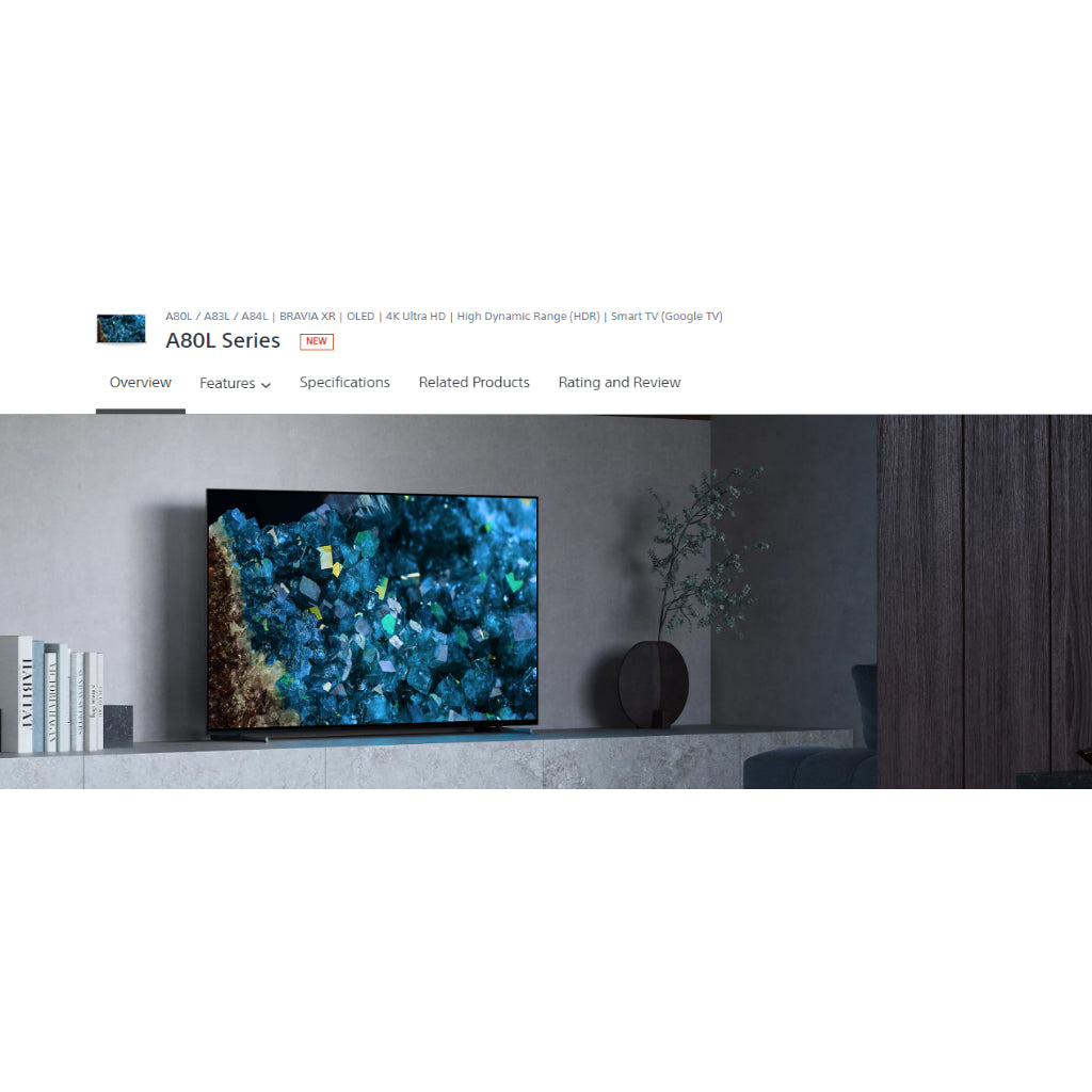 Sony A80L BRAVIA XR OLED 4K Ultra HD HDR Smart TV (Google TV) 195 cm