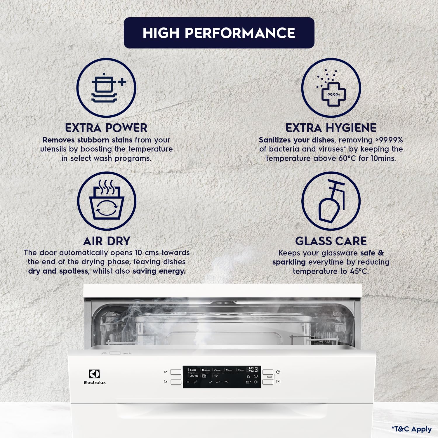 Electrolux ESA47220SW: 13 Place Settings Dishwasher with AirDry & In-Built Heater for Home