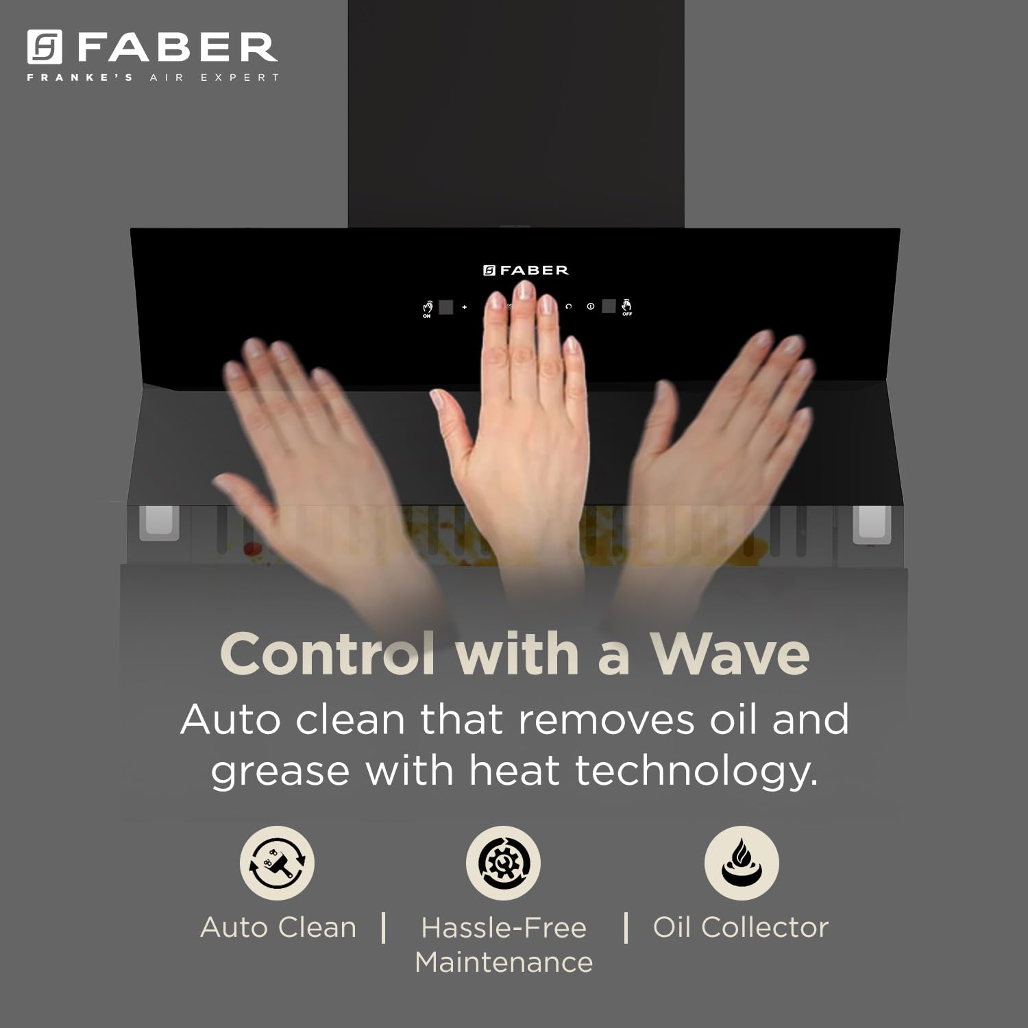 Faber Energy 90cm BLDC Chimney|1500m³/hr|9 Speed|Silent Hood|Efficient|Filterless|Touch&Gesture Control