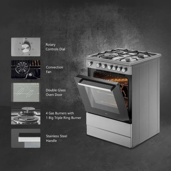 KAB 60 SS Cooking Range with Electric Oven, 4 Gas Burners