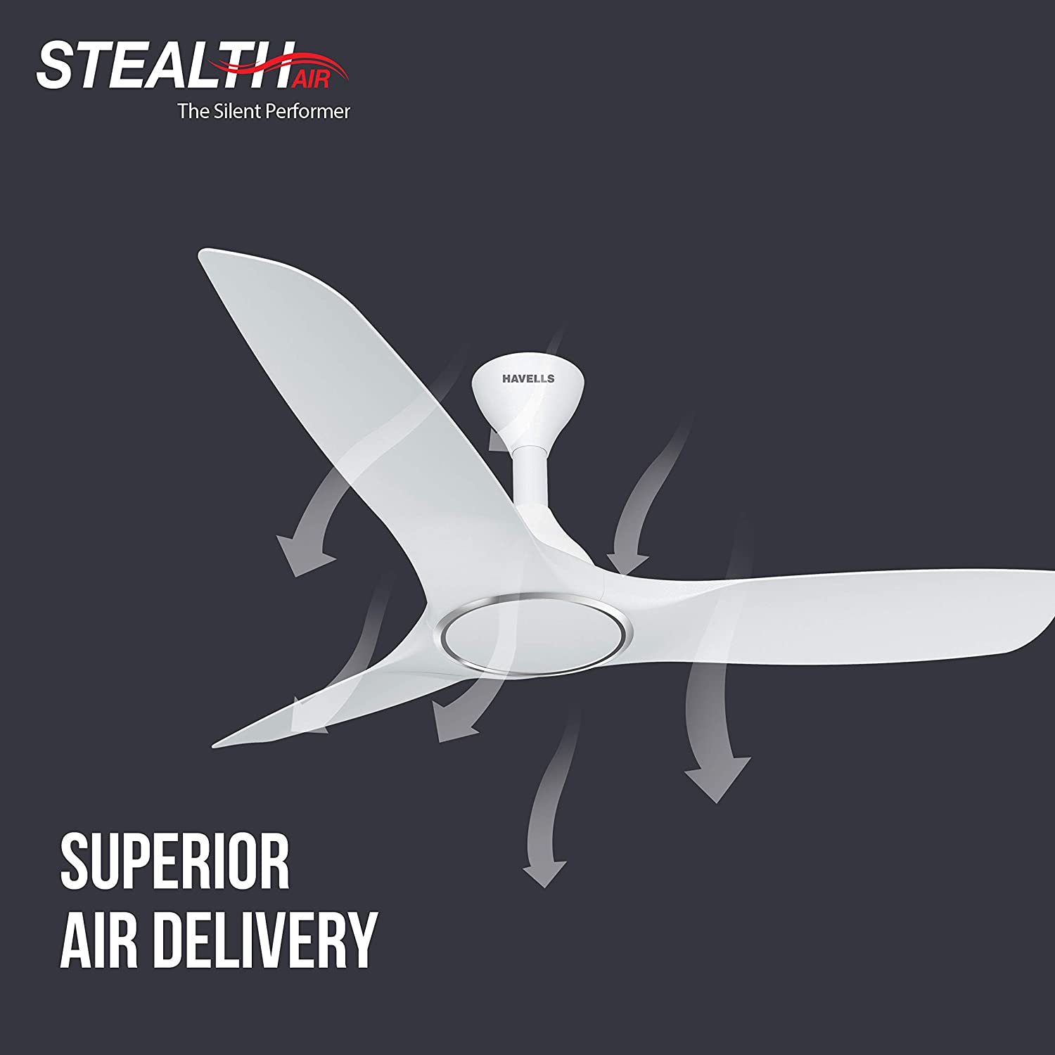 Havells Stealth Air 1200mm Ceiling Fan Elegant White
