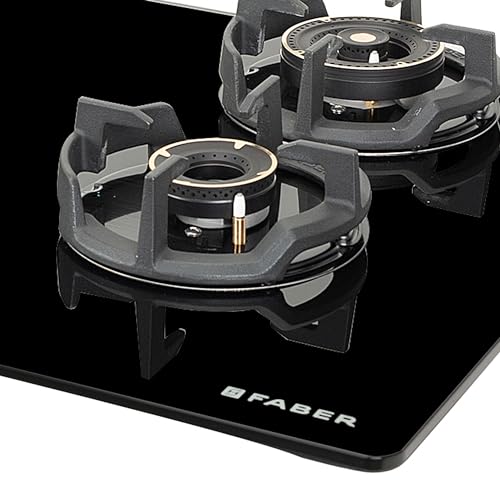 Faber 70cm 3 Burner Hob | Auto Electric | Built-In or Hobtop | Brass Burners | Cast Iron Pan Support | Glass Matt Finish | Metal Knobs | Warranty 5 Years on Glass and Valves | HOB EXPERIA HT7