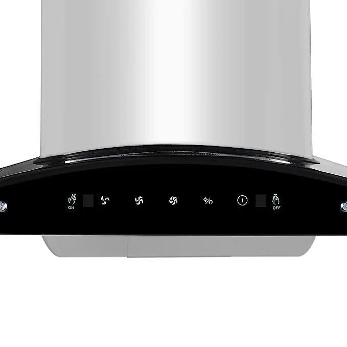 Faber 60 cm 1200 m³/hr Auto-Clean curved glass Kitchen Chimney (HOOD ORIENT XPRESS HC SC SS 60, Filterless technology, Touch Control, Stainless Steel)