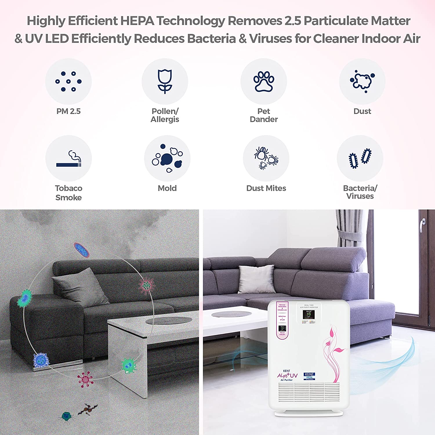 Kent 15008 Alps+ UV Air Purifier white