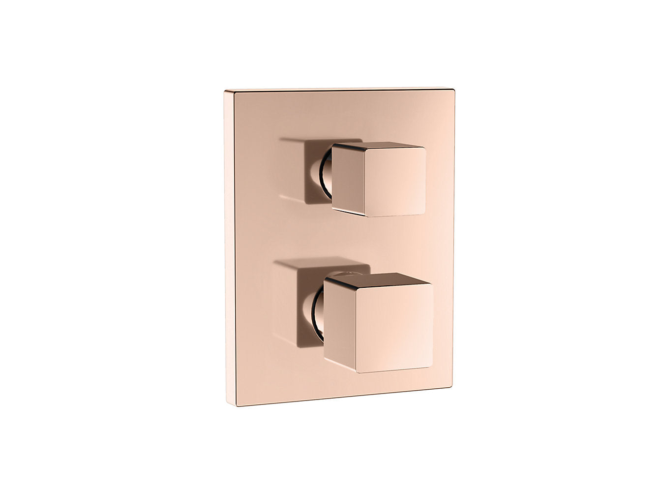 kohler K-20742IN-9FP-RGD Geometric thermostatic recessed bath and shower square trim  in rose gold