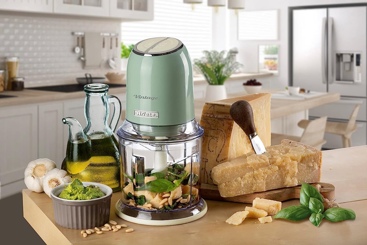 Ariete 438, Vintage chopper, ice crusher, 2 speeds, 4 stainless steel blades, 600 ml, 400 W, Green