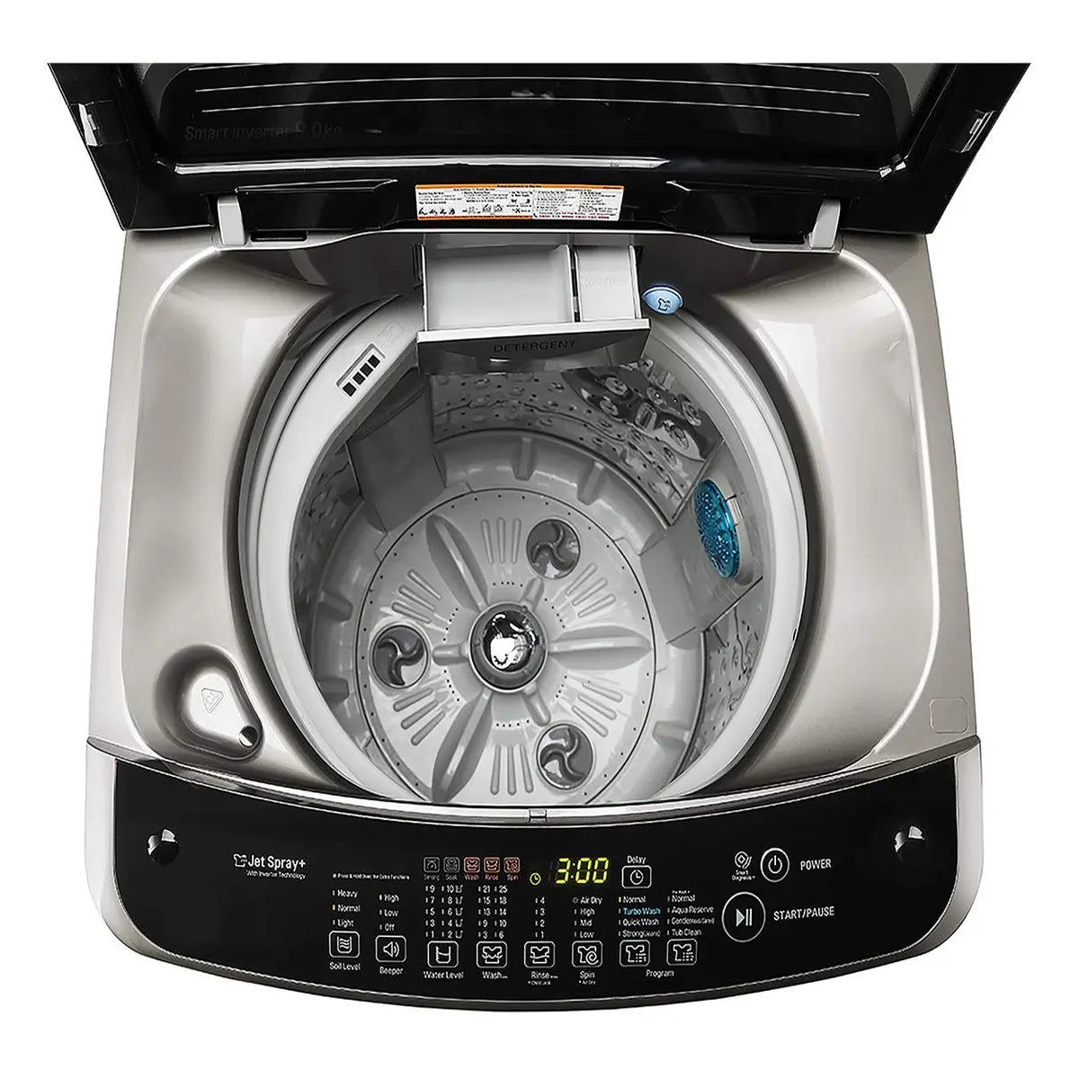 LG 8.0 Kg Inverter Fully-Automatic Top Loading Washing Machine (T9077NEDL5, Free Silver)