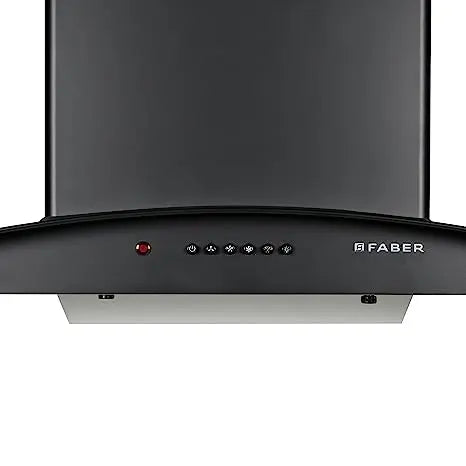 Faber 60 cm 1100 m³/hr Auto-Clean Curved Glass Kitchen Chimney [HOOD ALPHA IN HC PB FL BK 60], Filterless technology, Push Button, Black]